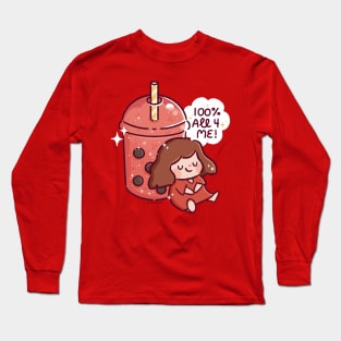 Bobba Milk Tea Girl Long Sleeve T-Shirt